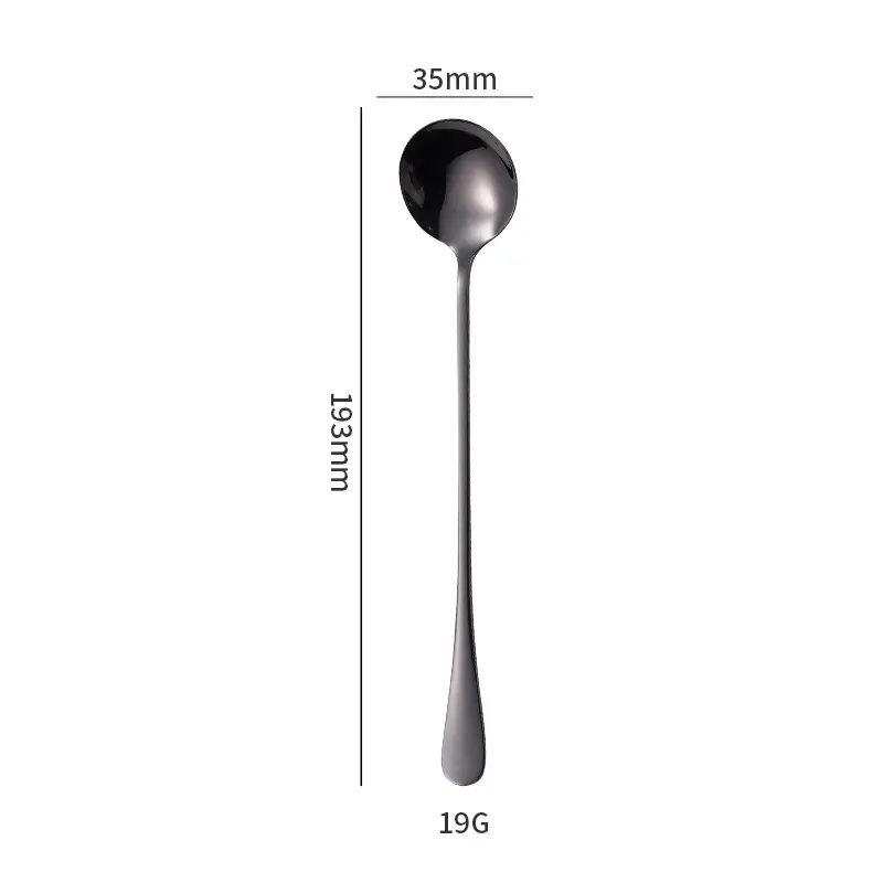 Stainless Steel Black Knife & Fork Spoon 36mm - Image 9