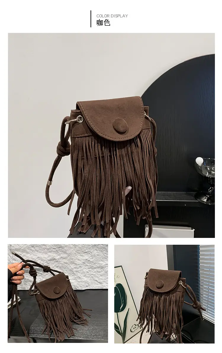 Tassel Crossbody Bag Women Black Leather 2024 — feature 10