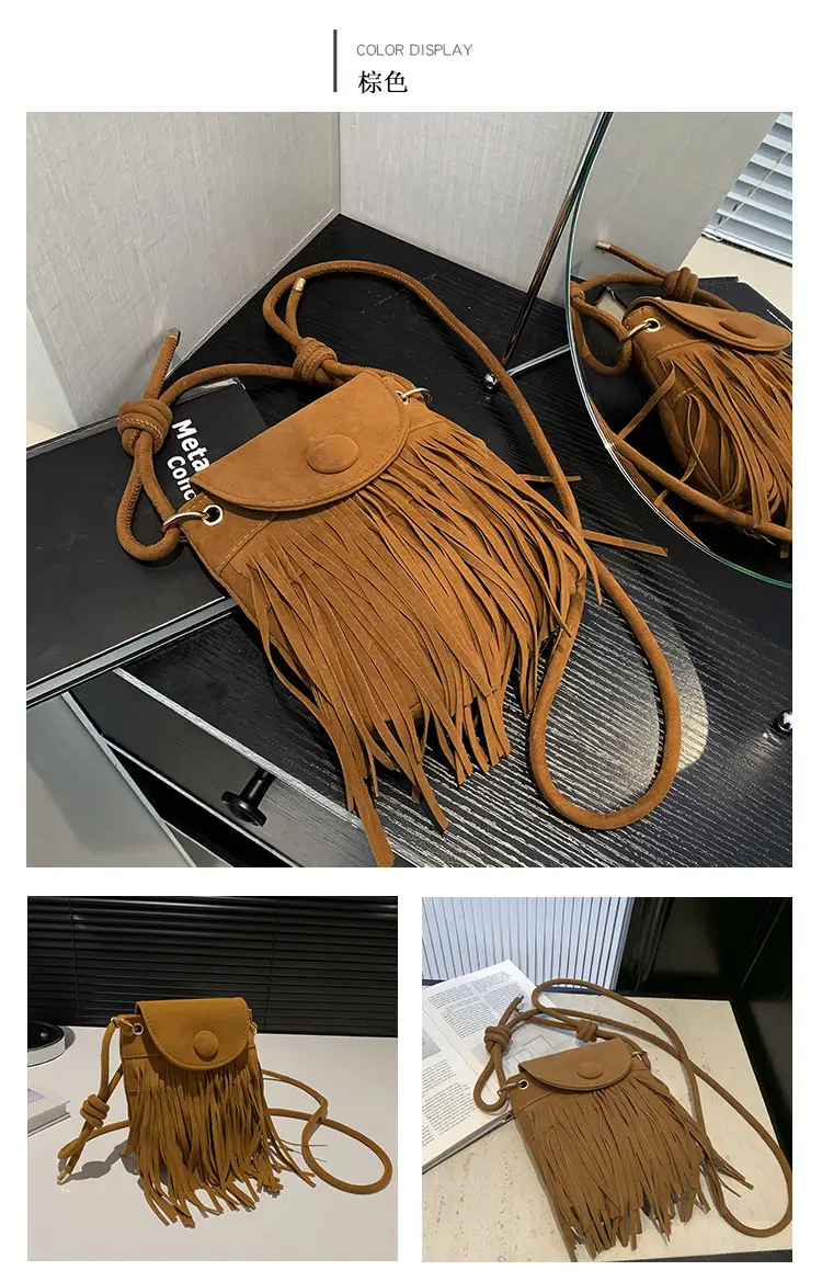 Tassel Crossbody Bag Women Black Leather 2024 — feature 11