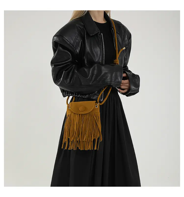 Tassel Crossbody Bag Women Black Leather 2024 — feature 13