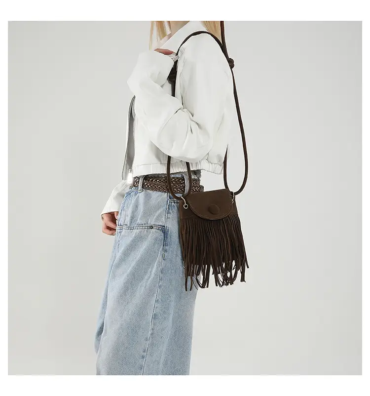 Tassel Crossbody Bag Women Black Leather 2024 — feature 14