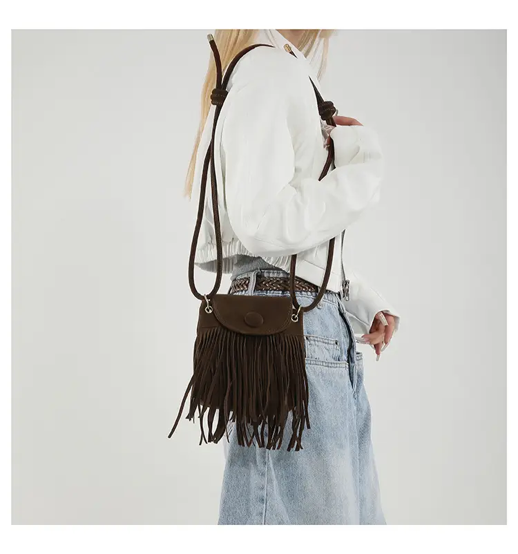 Tassel Crossbody Bag Women Black Leather 2024 — feature 15