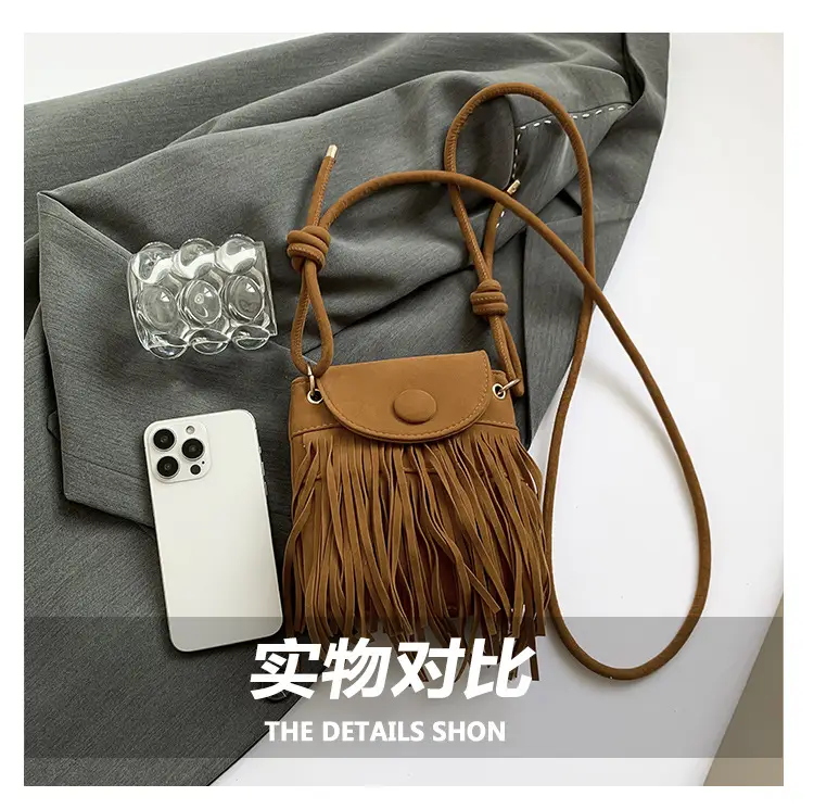 Tassel Crossbody Bag Women Black Leather 2024 — feature 6
