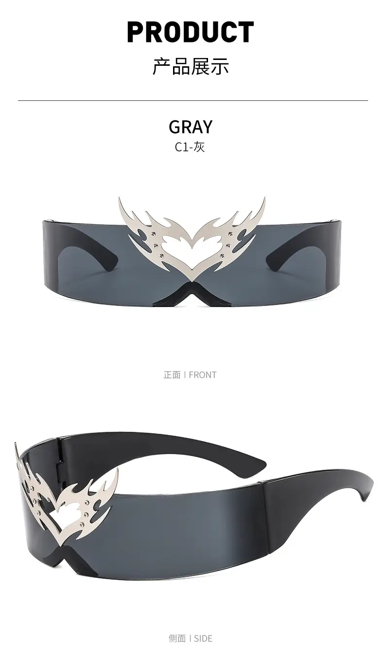 Cyberpunk Rimless Sunglasses All-One Futuristic Design β feature 11