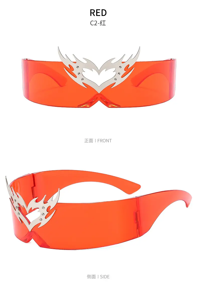 Cyberpunk Rimless Sunglasses All-One Futuristic Design β feature 12