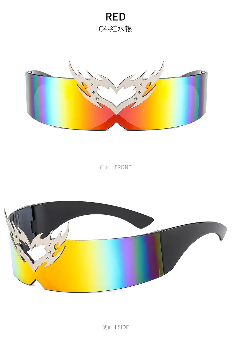 Cyberpunk Rimless Sunglasses All-One Futuristic Design β feature 14