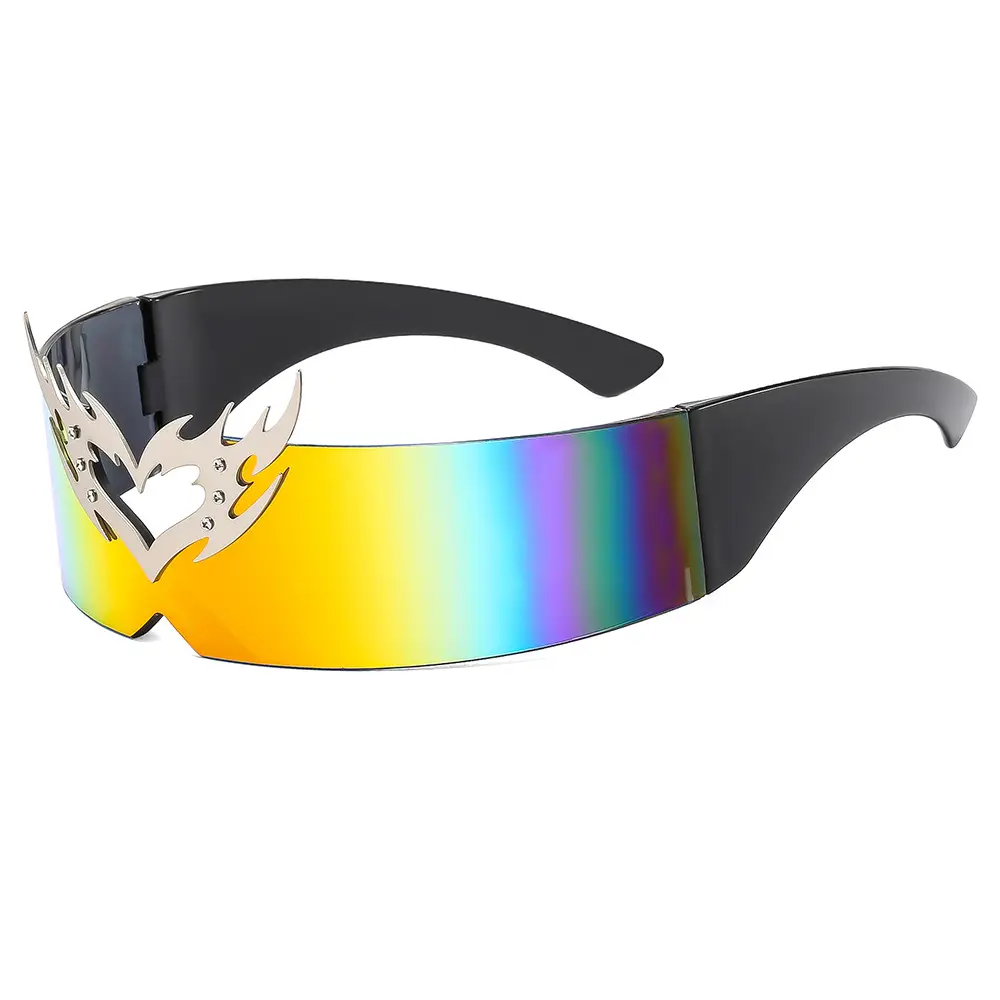 Cyberpunk Rimless Sunglasses All-One Futuristic Design - Image 4