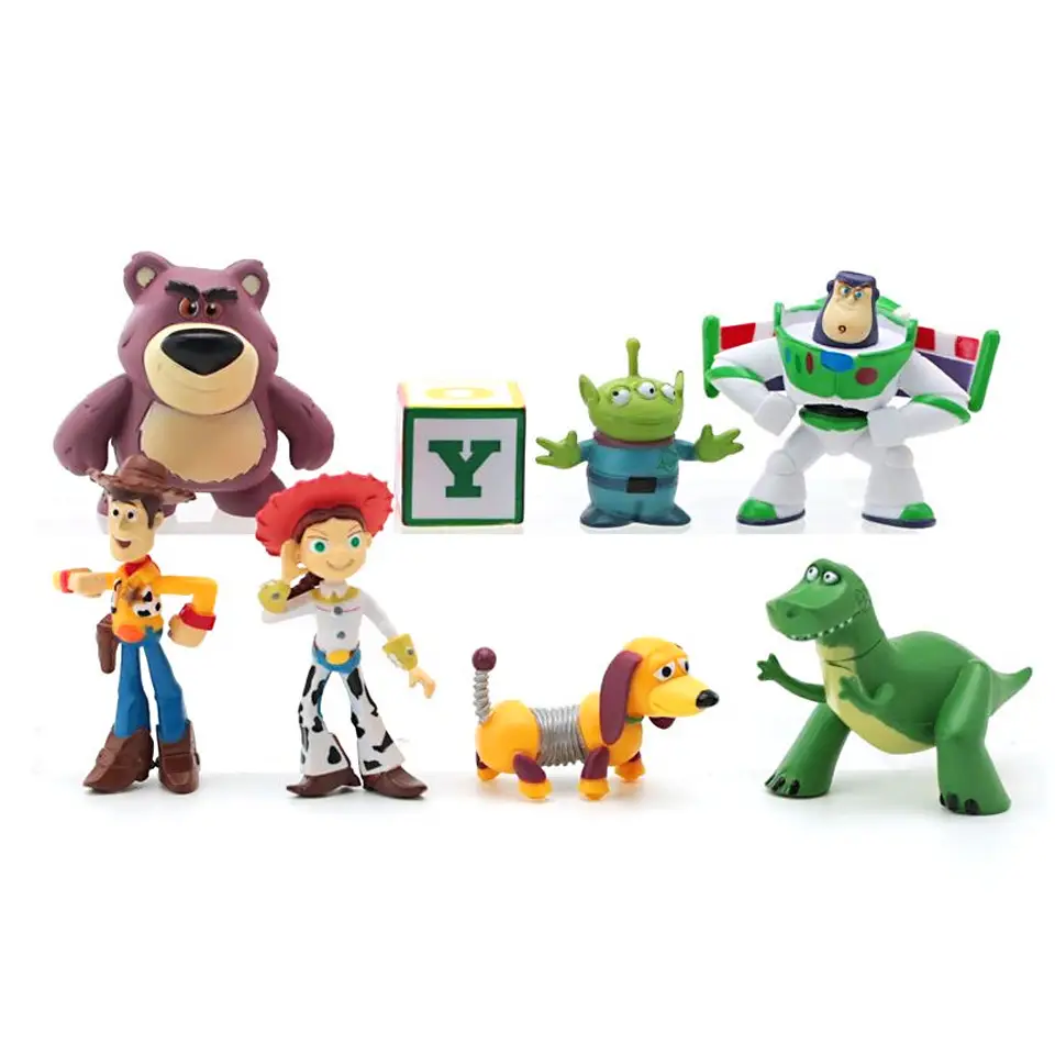 Toy Story 8-Piece Figure Set: Woody, Jessie, Buzz Lightyear, Hopper, Alien, Lotso Bear Figurines