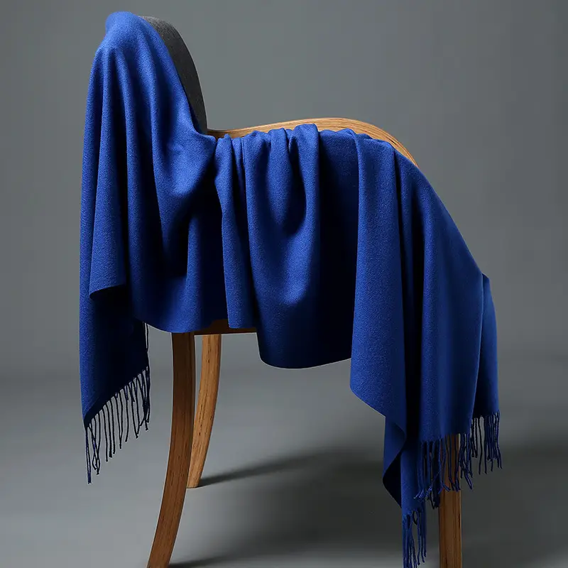Autumn and winter thick warm ladies scarf solid color tassel cashmere gift printing embroidery shawl scarf wholesale