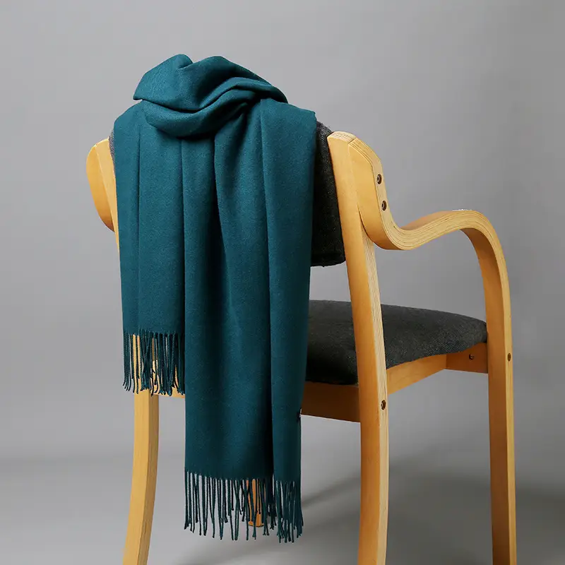 Autumn and winter thick warm ladies scarf solid color tassel cashmere gift printing embroidery shawl scarf wholesale