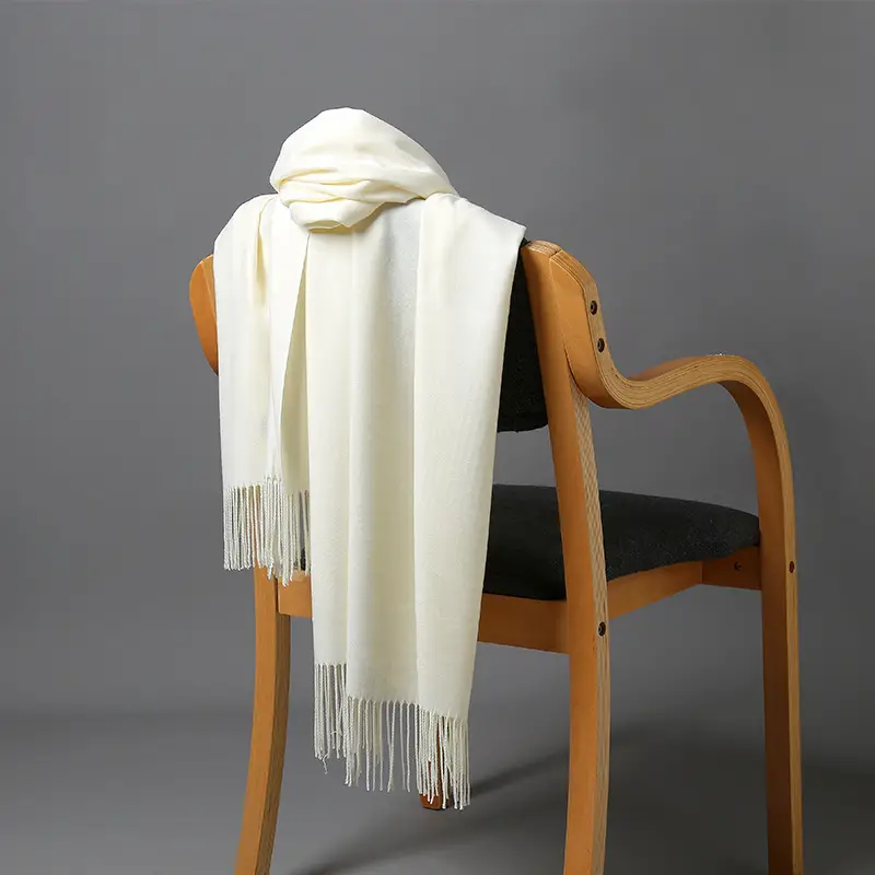 Autumn and winter thick warm ladies scarf solid color tassel cashmere gift printing embroidery shawl scarf wholesale