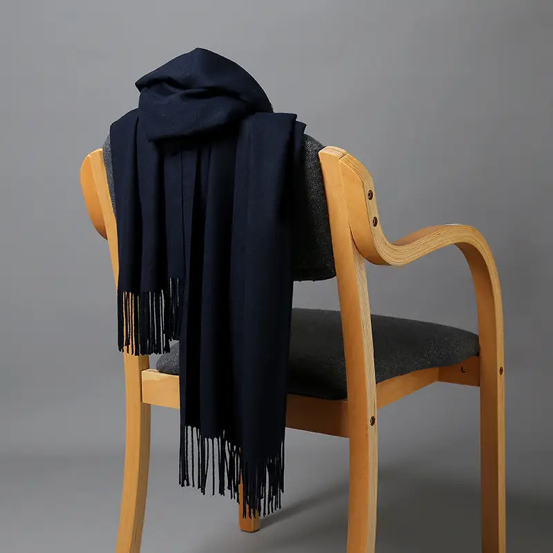 Autumn and winter thick warm ladies scarf solid color tassel cashmere gift printing embroidery shawl scarf wholesale