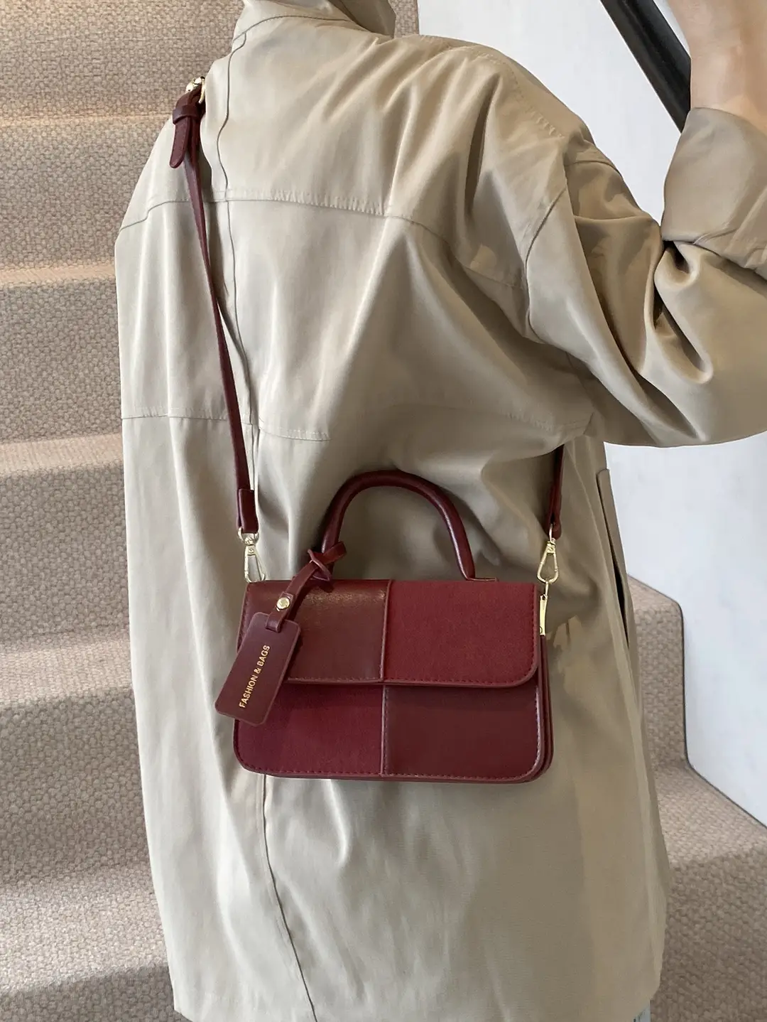 Women Vintage Shoulder Crossbody Bag Maroon 2024