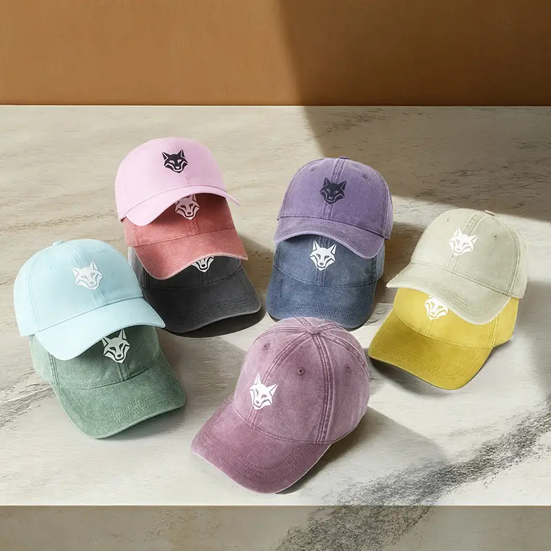 Light Blue Wolf Embroidered Baseball Cap for Women - Image 14