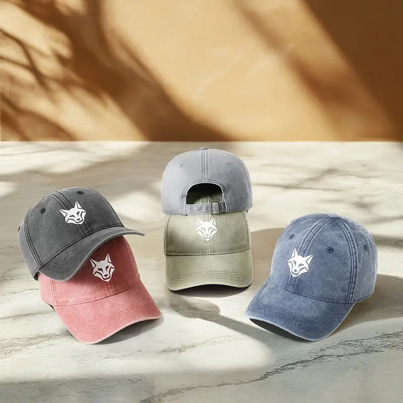 Light Blue Wolf Embroidered Baseball Cap for Women - Image 15