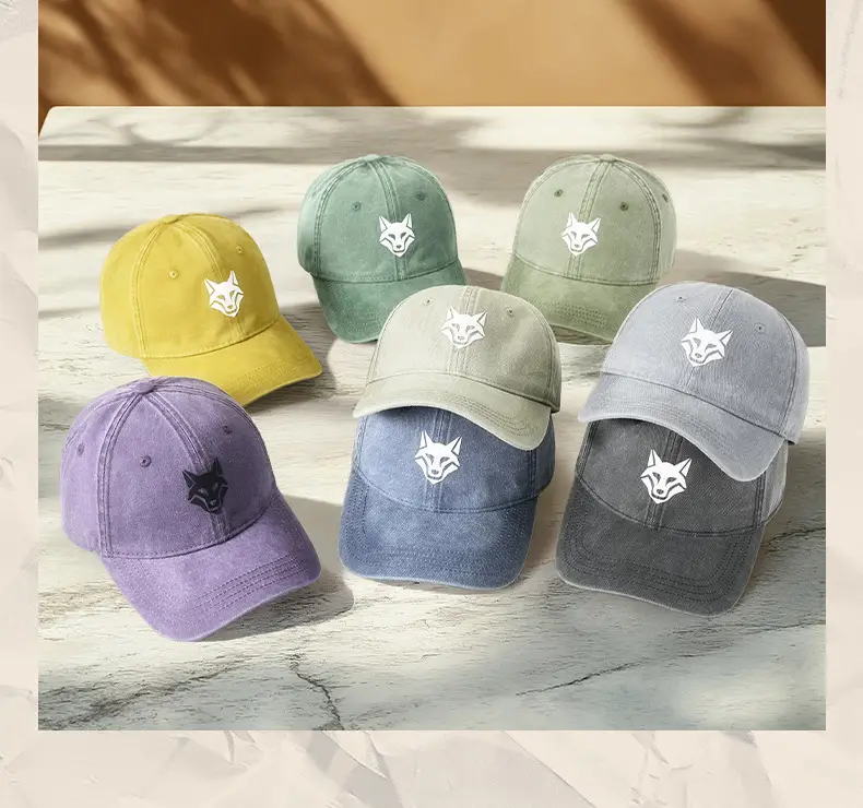 Light Blue Wolf Embroidered Baseball Cap for Women — feature 11