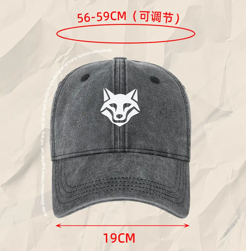 Light Blue Wolf Embroidered Baseball Cap for Women — feature 13