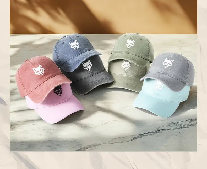 Light Blue Wolf Embroidered Baseball Cap for Women — feature 19