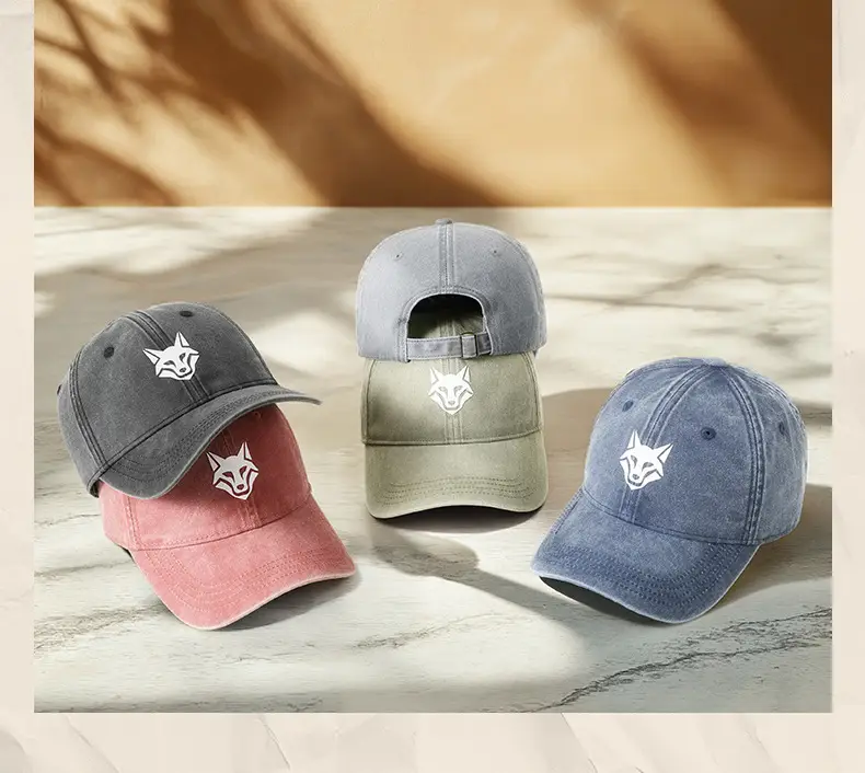 Light Blue Wolf Embroidered Baseball Cap for Women — feature 26