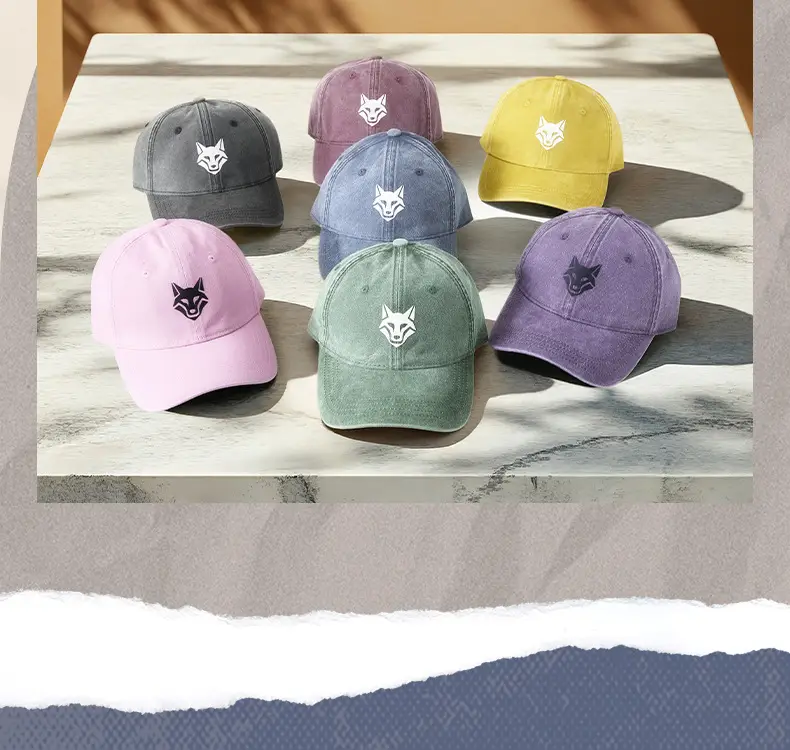 Light Blue Wolf Embroidered Baseball Cap for Women — feature 28