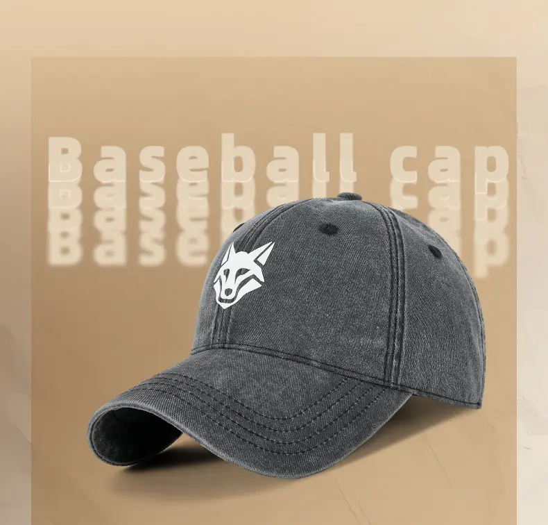 Light Blue Wolf Embroidered Baseball Cap for Women — feature 7