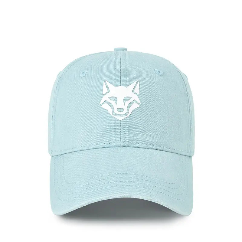 Light Blue Wolf Embroidered Baseball Cap for Women - Image 11