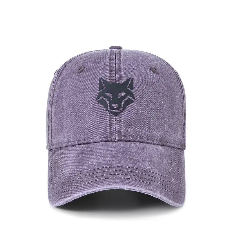 Light Blue Wolf Embroidered Baseball Cap for Women - Image 3