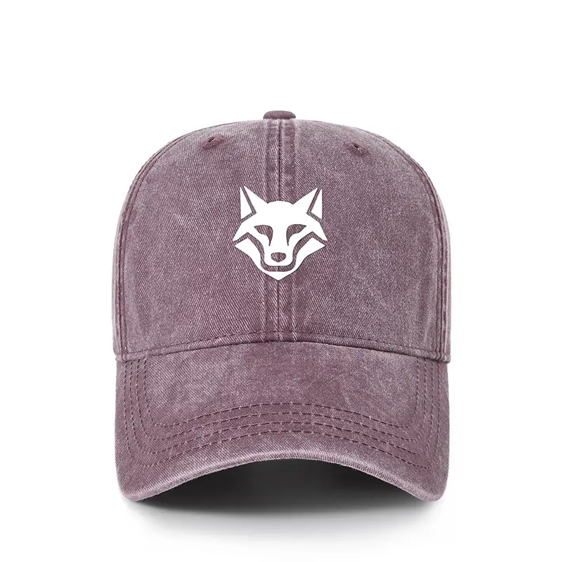 Light Blue Wolf Embroidered Baseball Cap for Women - Image 4