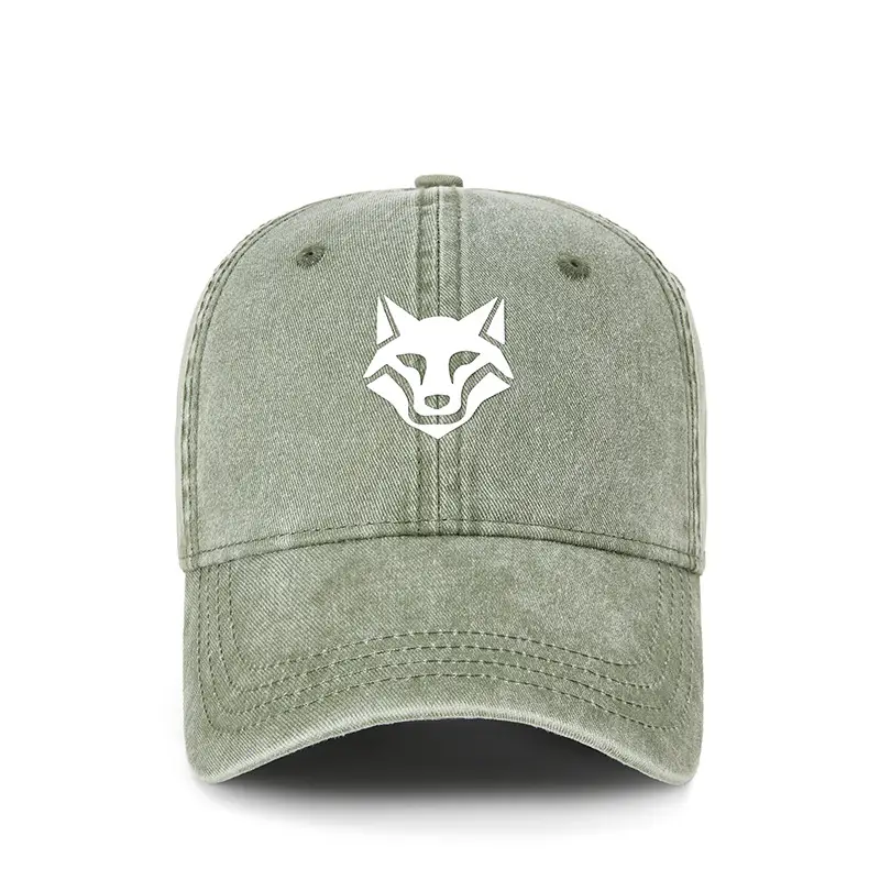 Light Blue Wolf Embroidered Baseball Cap for Women - Image 9