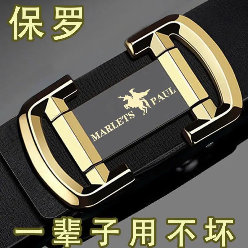 Men's Black Leather Belt with Gold Buckle - Image 13