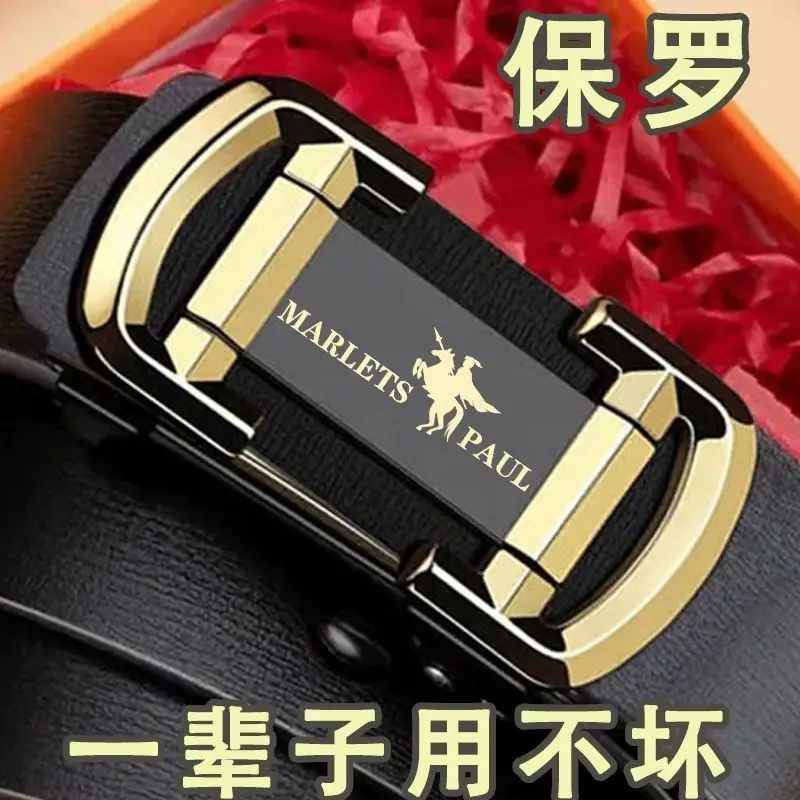 Men's Black Leather Belt with Gold Buckle - Image 14