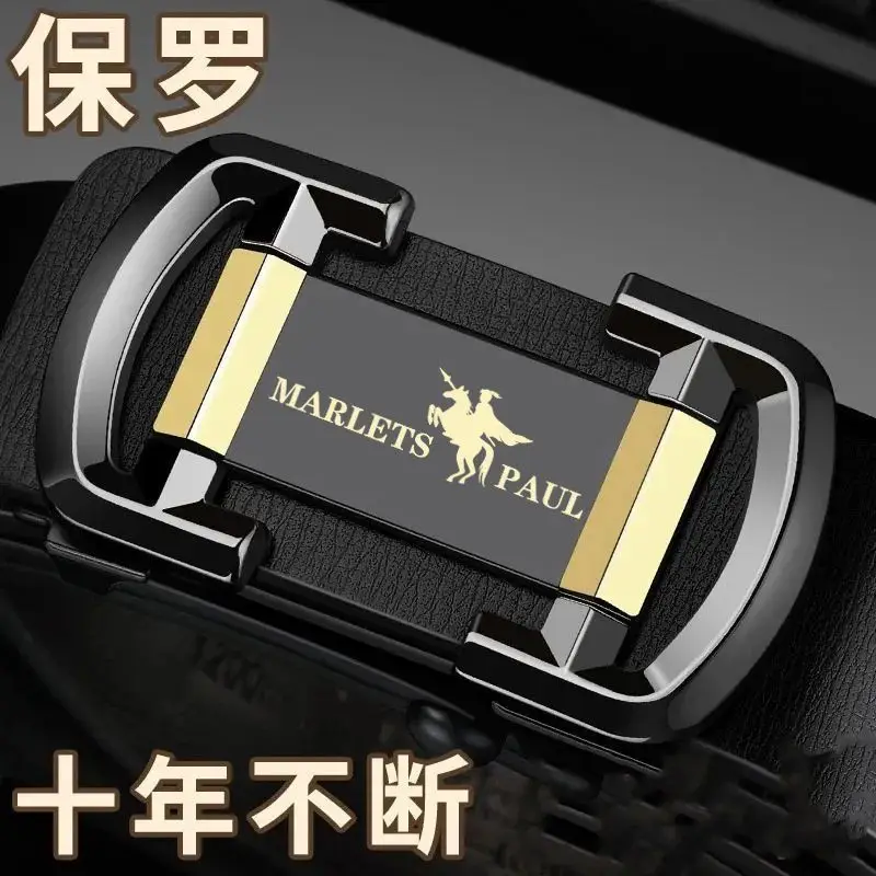 Men's Black Leather Belt with Gold Buckle - Image 15