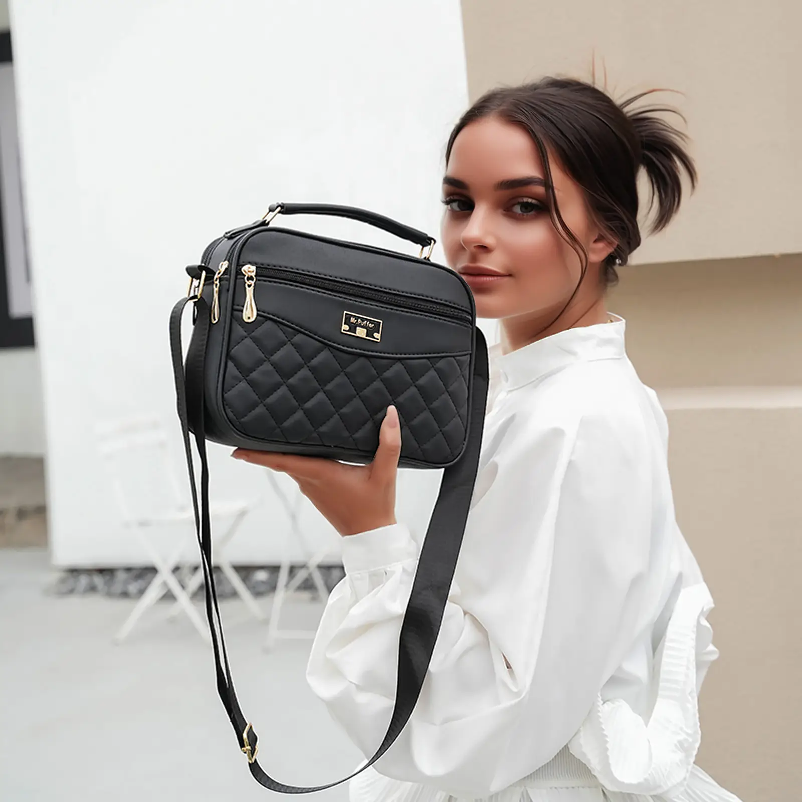 Black Quilted Crossbody Bag for Women 2025 - Image 10