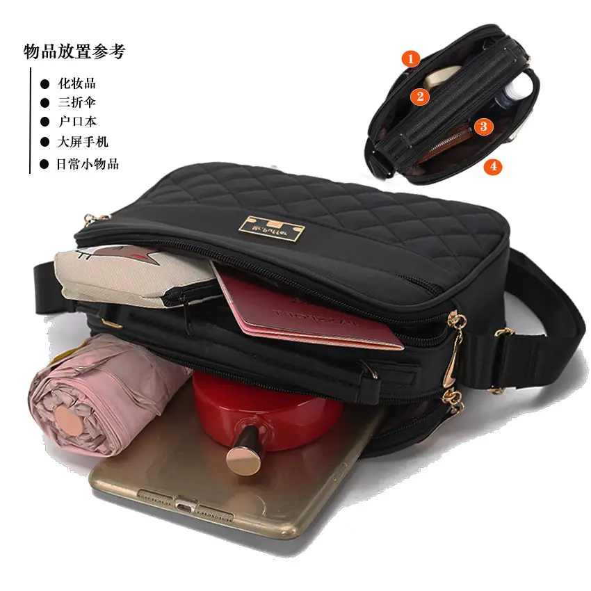 Black Quilted Crossbody Bag for Women 2025 - Image 11