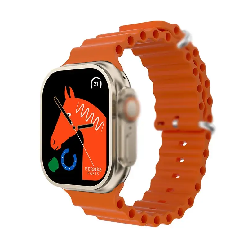Huaqiang Smart Watch with 10 Colors Screen & Orange Band - Image 2