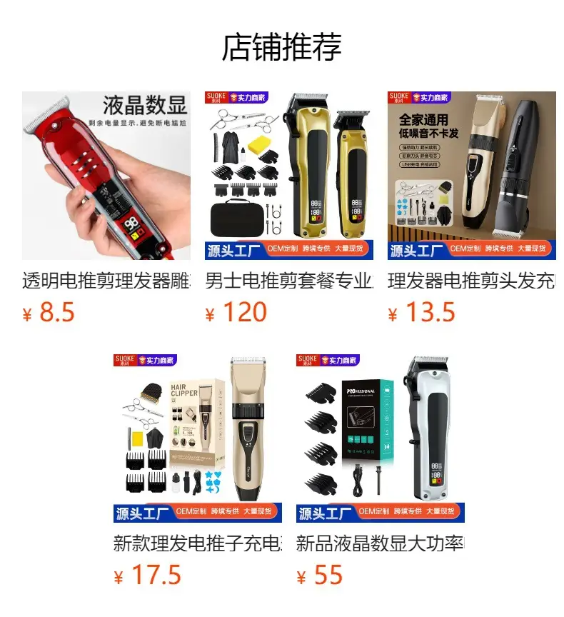Professional Electric Hair Clipper with 8 Attachments — feature 1