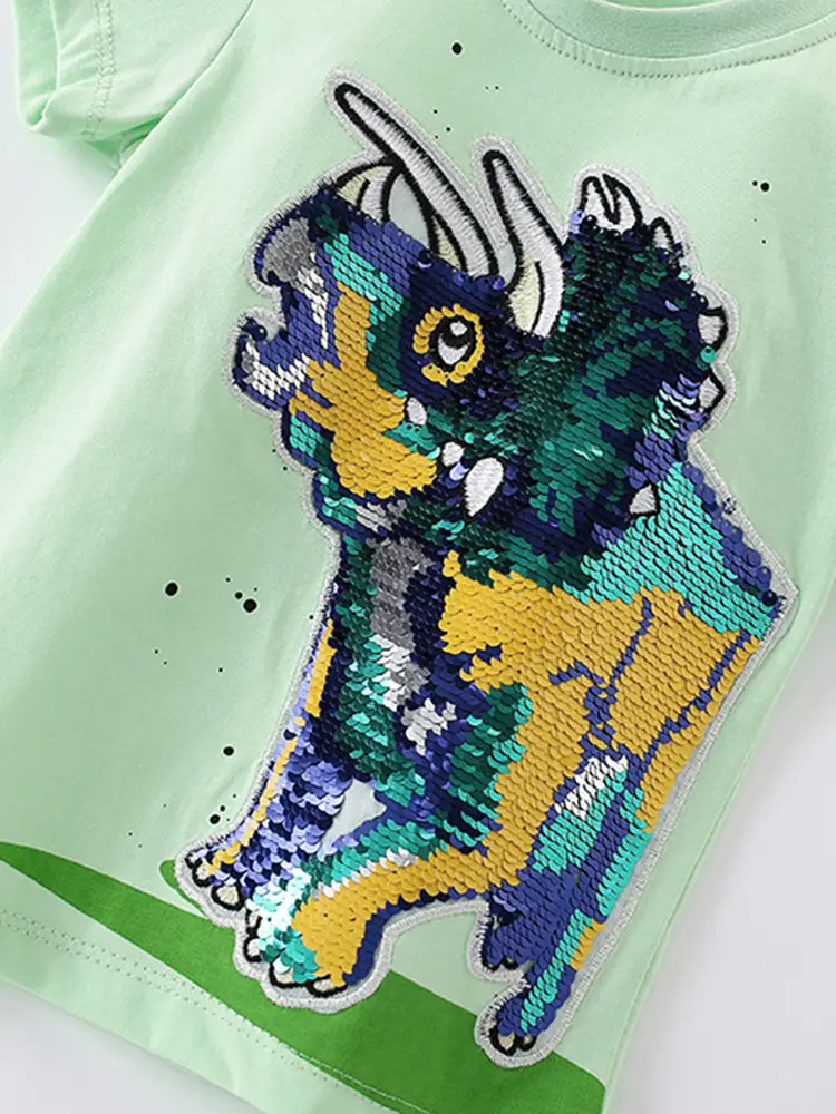 MLawee Boys Green Dragon Graphic T-Shirt Summer Casual