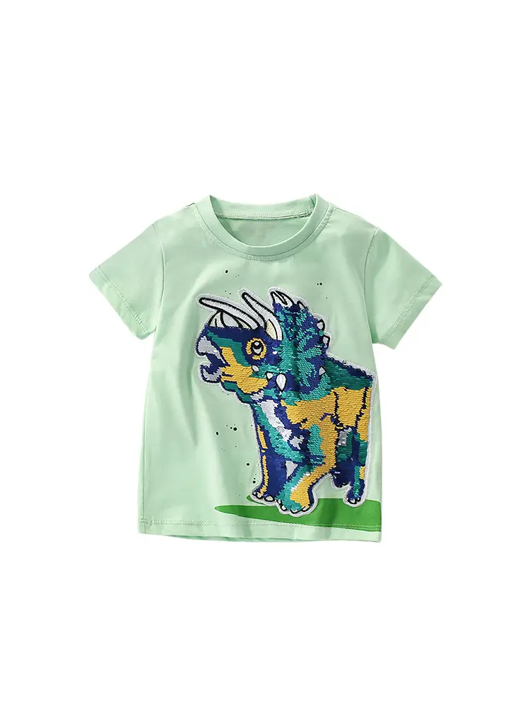MLawee Boys Green Dragon Graphic T-Shirt Summer Casual