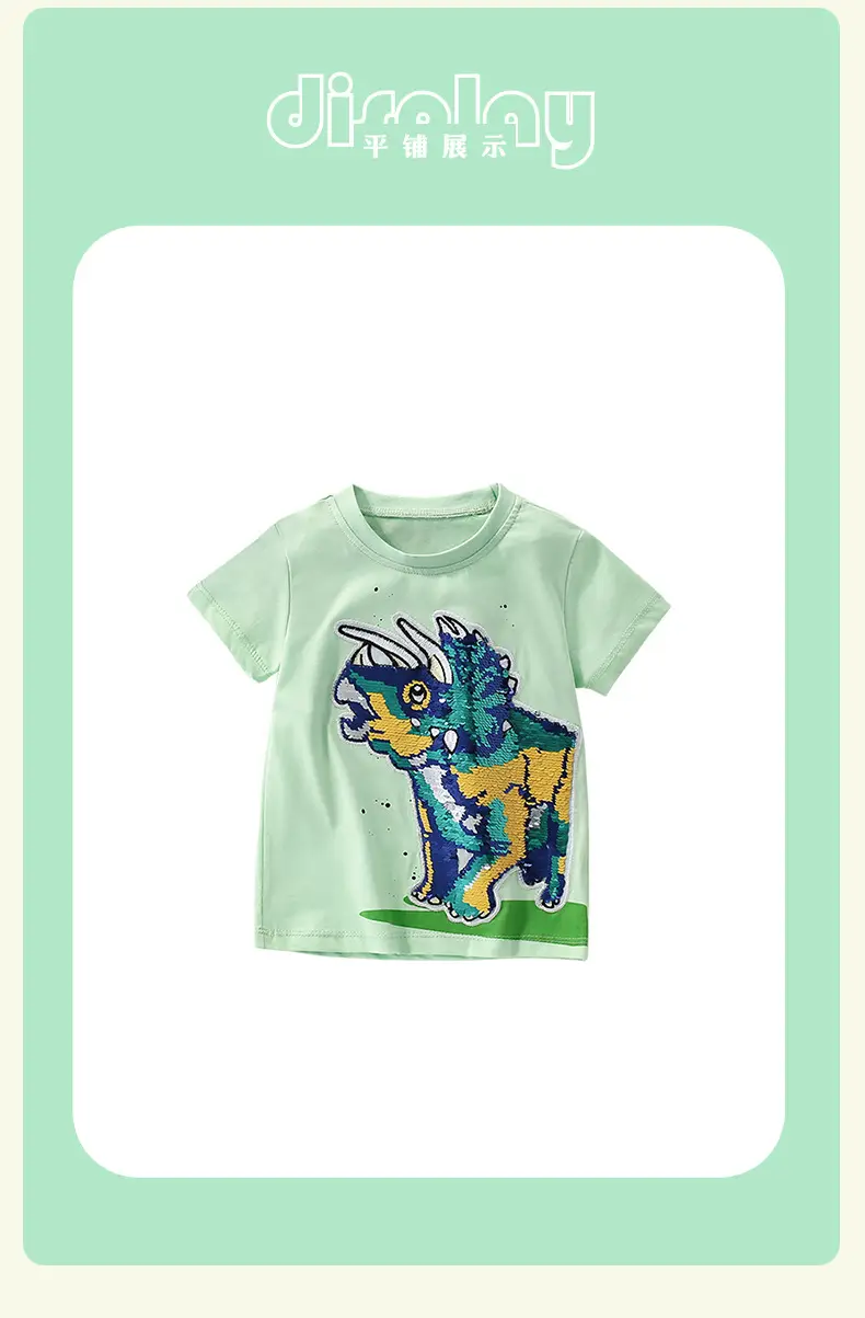 MLawee Boys Green Dragon Graphic T-Shirt Summer Casual — feature 11