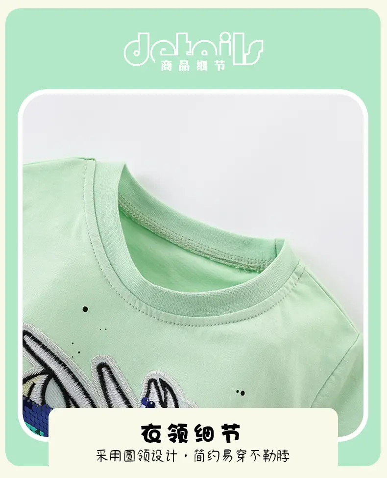MLawee Boys Green Dragon Graphic T-Shirt Summer Casual — feature 7