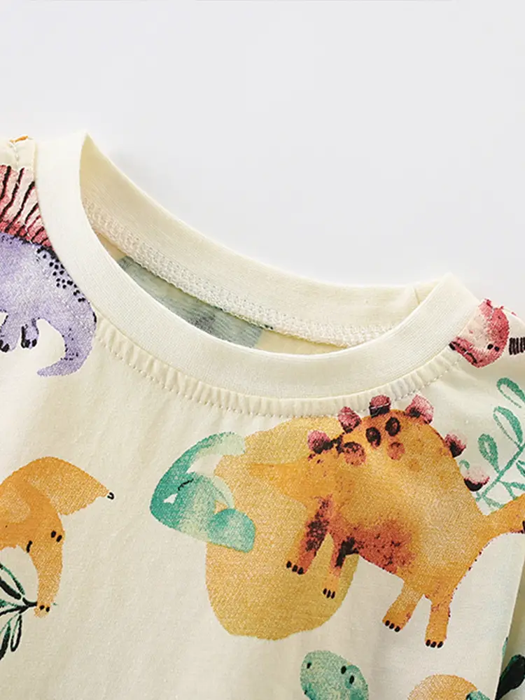 Malwee Boys Printed Dinosaur T-Shirt Summer Casual Round Neck - Image 3