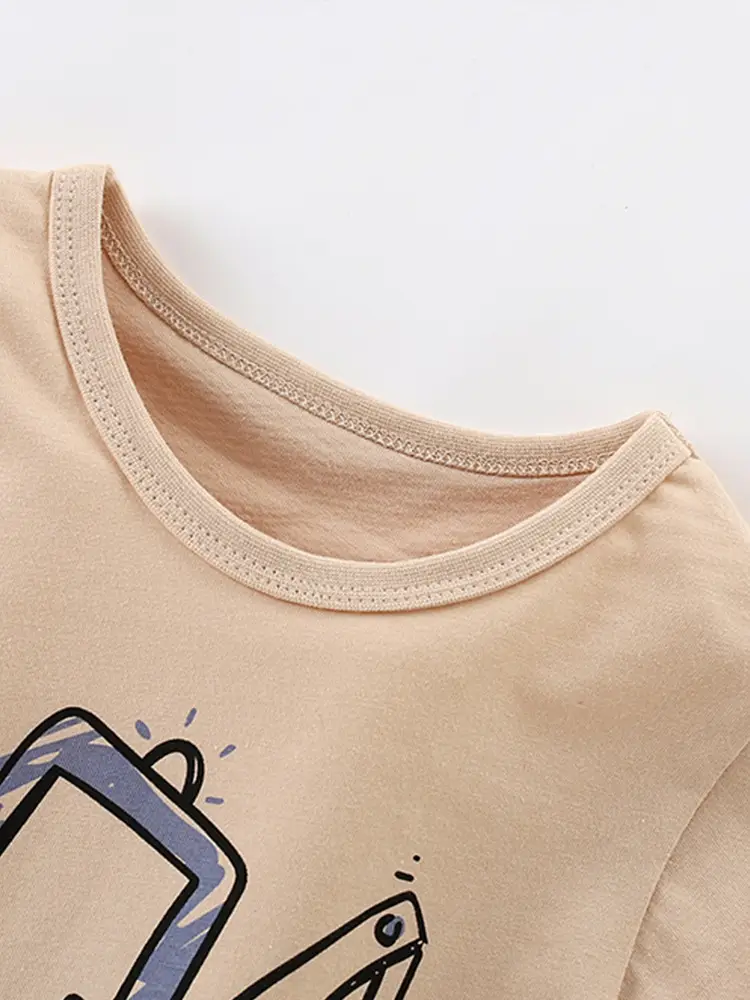 Malwee Boys Summer T-Shirt Beige Round Neck