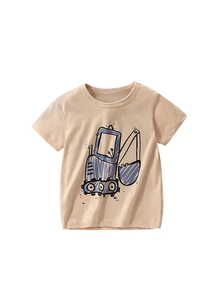 Malwee Boys Summer T-Shirt Beige Round Neck