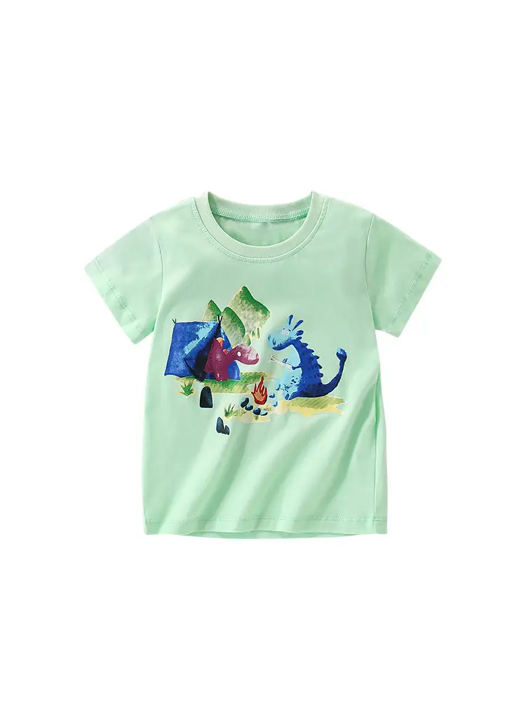 Malwee Boys Green Dragon Print T-Shirt Summer Casual - Image 6