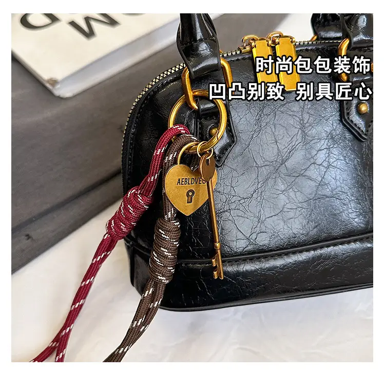 Women's 2024 Brown Leather Shoulder Crossbody Bag with Gold Hardware — feature 10