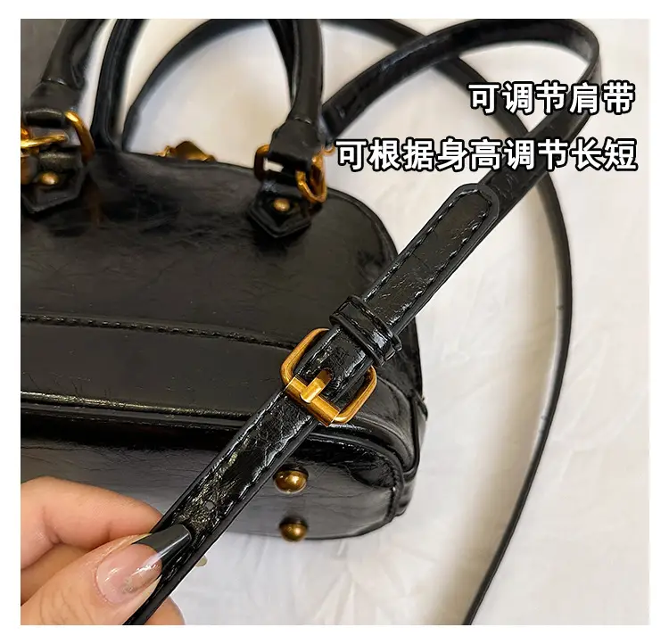 Women's 2024 Brown Leather Shoulder Crossbody Bag with Gold Hardware — feature 12