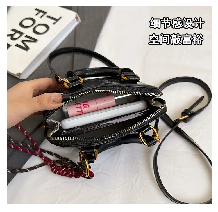 Women's 2024 Brown Leather Shoulder Crossbody Bag with Gold Hardware — feature 14