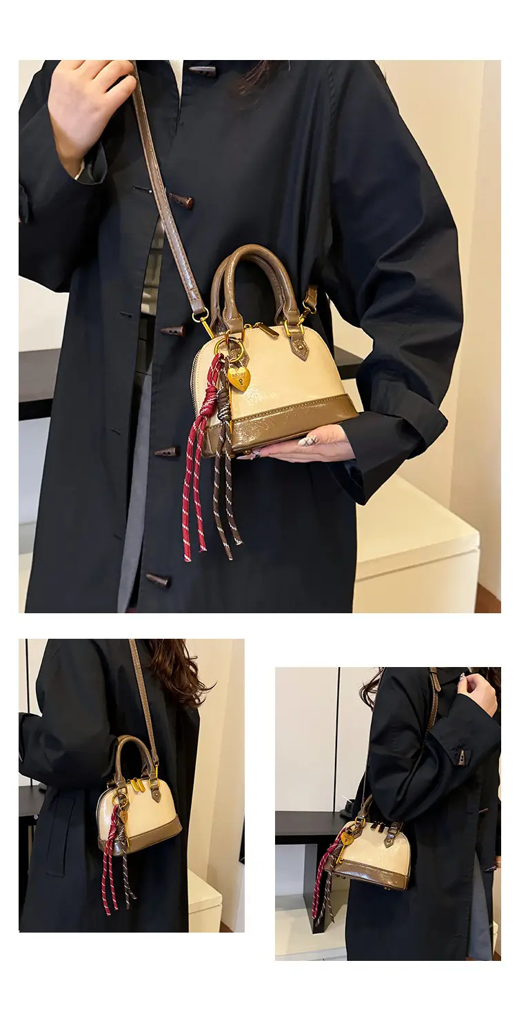 Women's 2024 Brown Leather Shoulder Crossbody Bag with Gold Hardware — feature 19