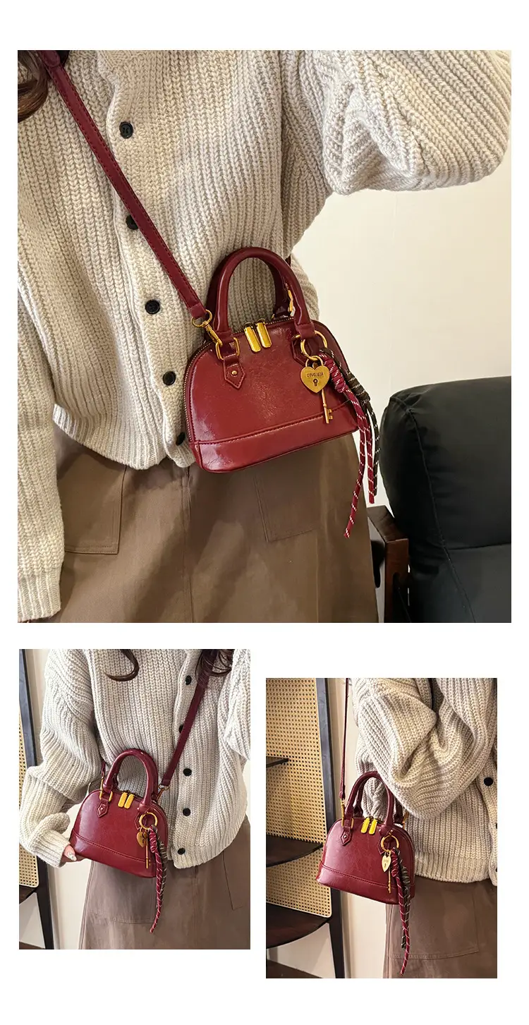 Women's 2024 Brown Leather Shoulder Crossbody Bag with Gold Hardware — feature 20