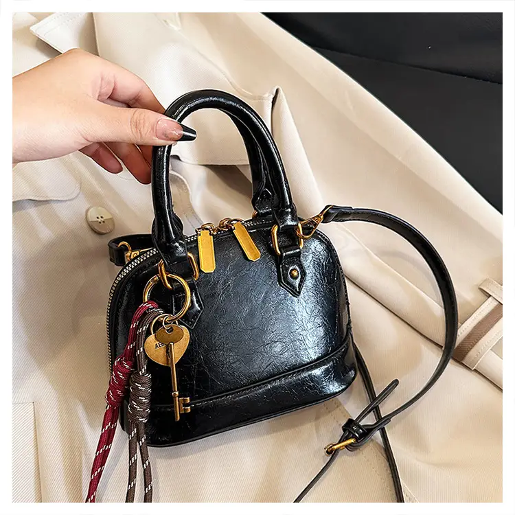 Women's 2024 Brown Leather Shoulder Crossbody Bag with Gold Hardware — feature 22